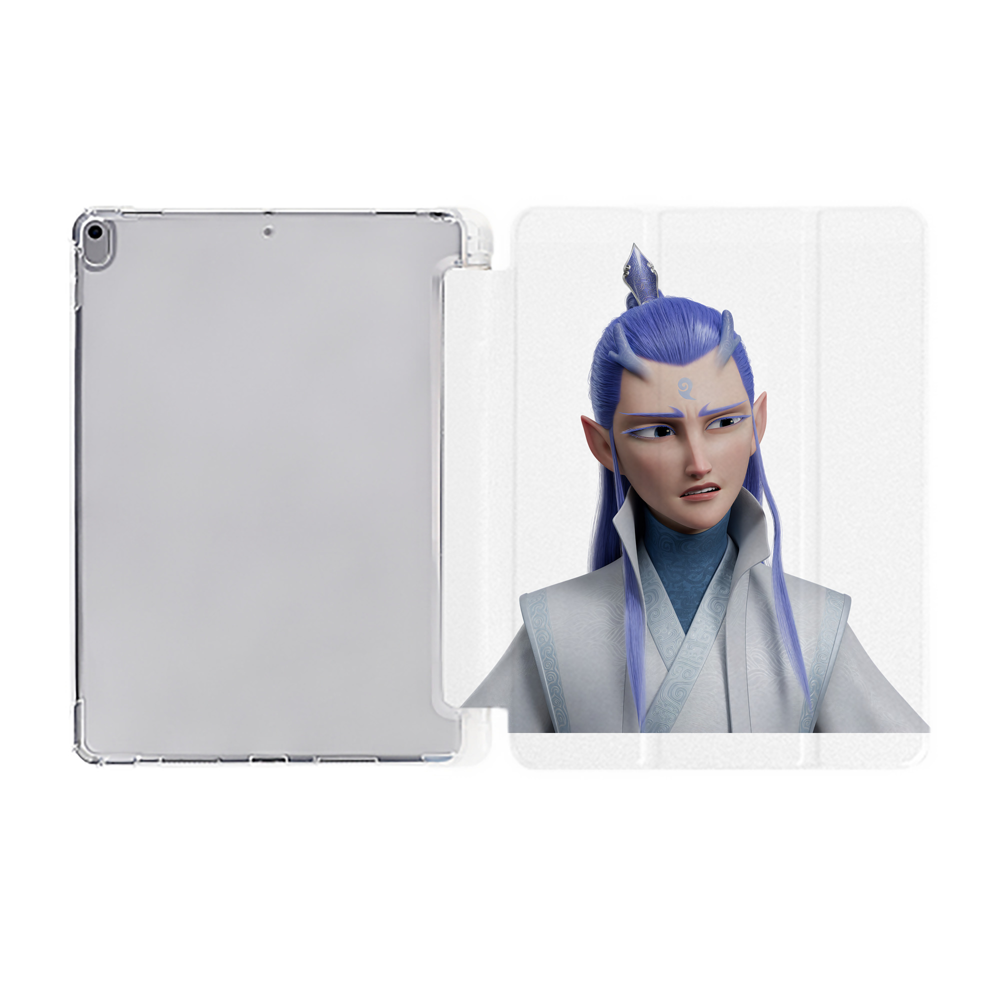 （画像用） Ne Zha 2 ナタ 魔童の大暴れ IPad ケース ペン収納付き 三つ折りスタンド PUレザー×シリコン 対応機種9.5/10.5/10.9インチ